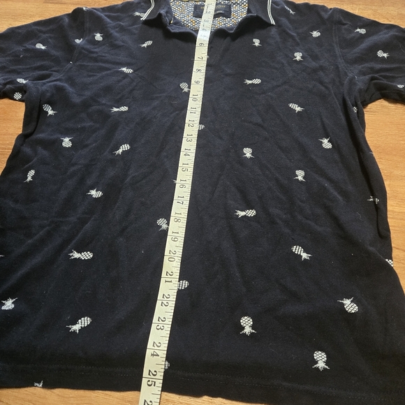 Denim & Flower Blue Polo Shirt with Pineapple Design - Picture 5 of 6